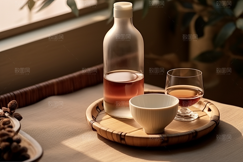 美酒酒杯酒器摄影图