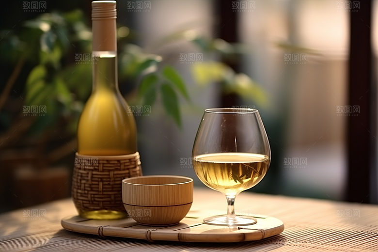 美酒品酒酒器摄影图