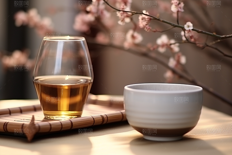 美酒酒杯酒瓶摄影图