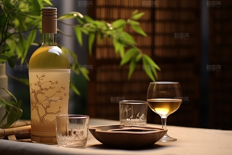 美酒饮品酒器摄影图