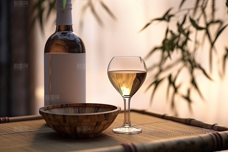 美酒酒杯酒器摄影图