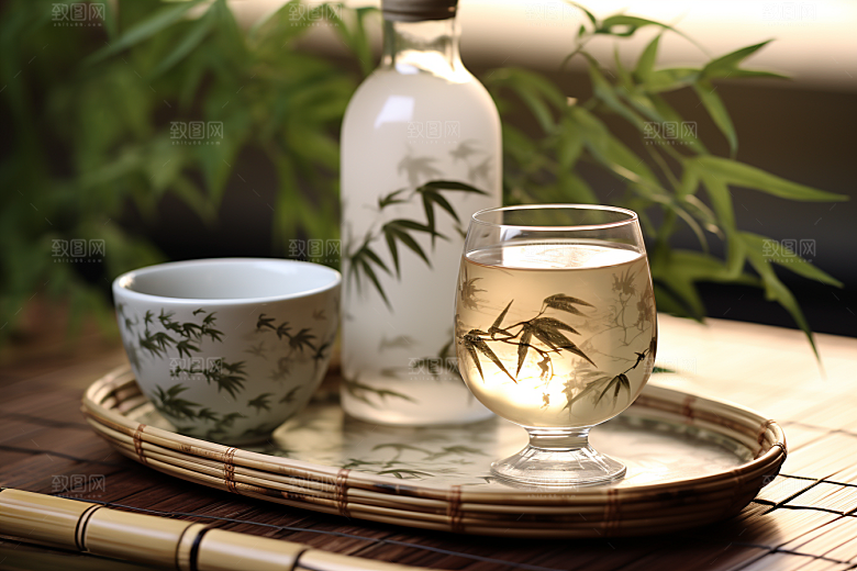美酒酒瓶品酒摄影图