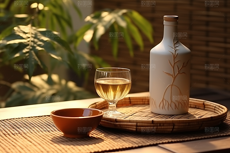 美酒酒杯酒具摄影图
