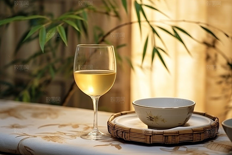 美酒畅饮酒器摄影图