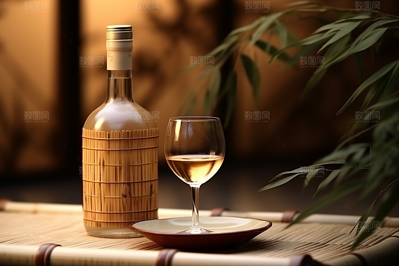 美酒精致酒具摄影图