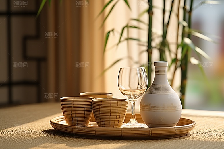 美酒酒具品酒摄影图