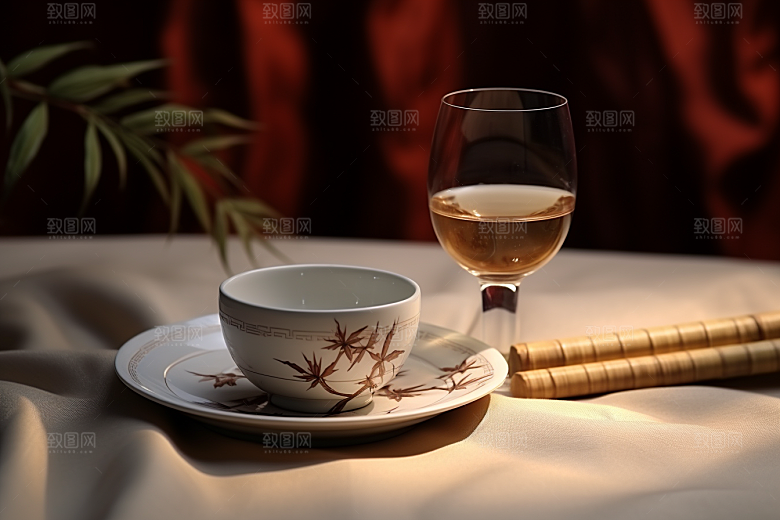 美酒酒杯高清摄影图