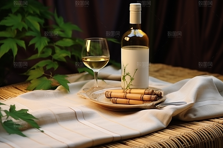 美酒畅饮酒瓶摄影图
