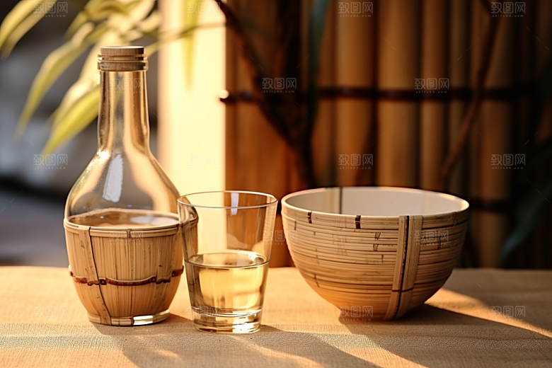 美酒酒杯品酒摄影图