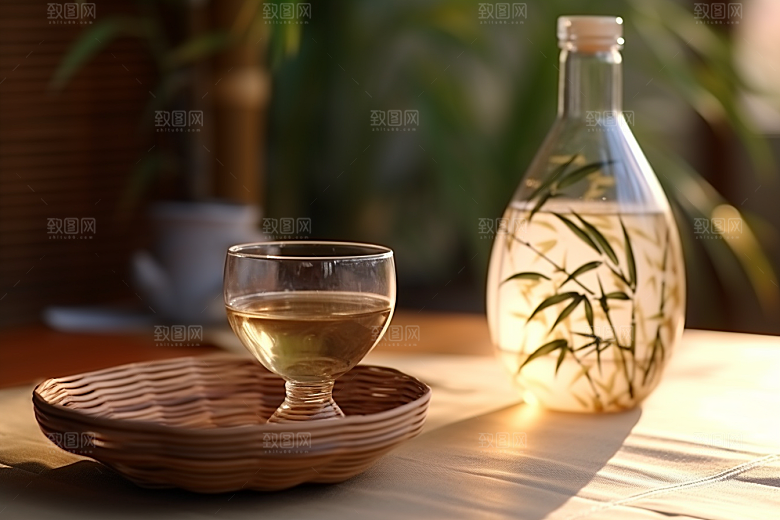 美酒酒器酒杯摄影图