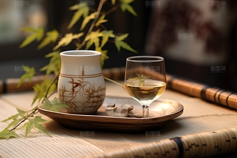 美酒酒瓶精致摄影图