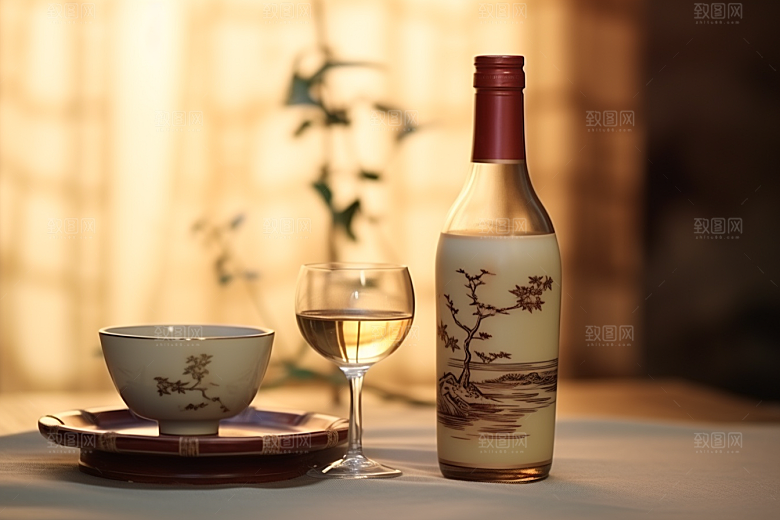 美酒品酒酒具摄影图