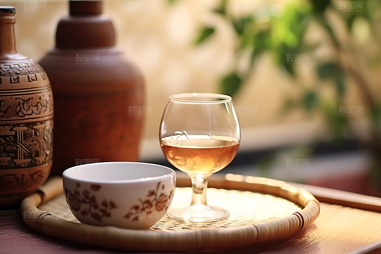 美酒酒器酒瓶摄影图