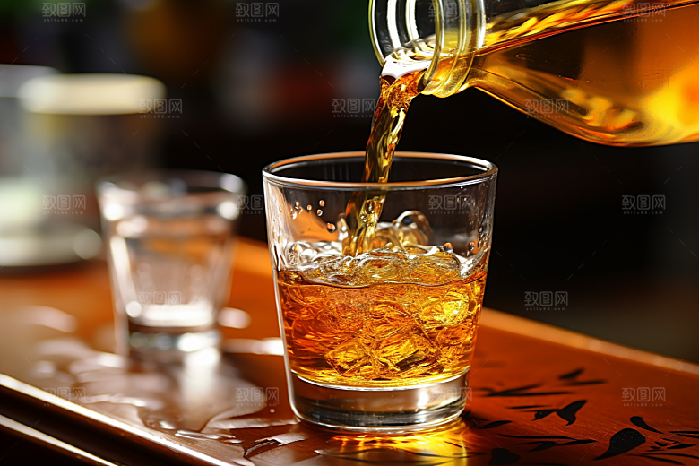 美酒酒瓶精致摄影图