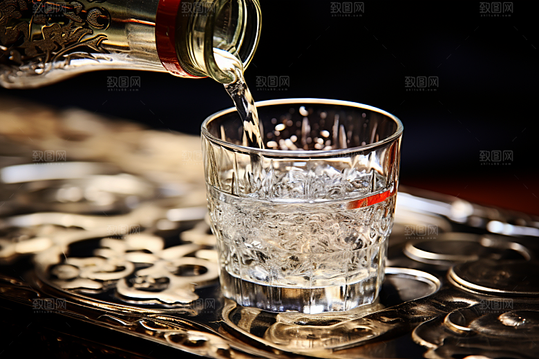 美酒品酒畅饮摄影图