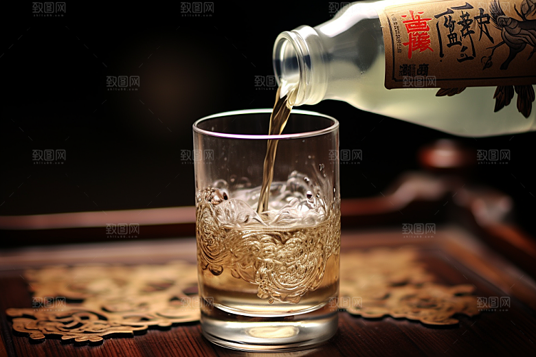 美酒酒具酒杯摄影图