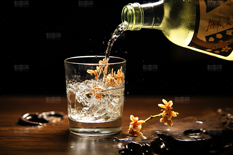 美酒酒器畅饮摄影图