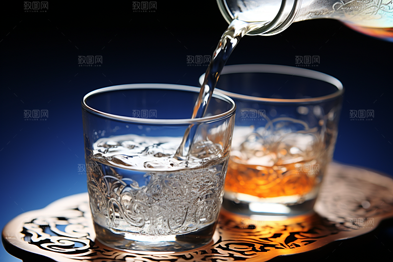 美酒酒器饮品摄影图