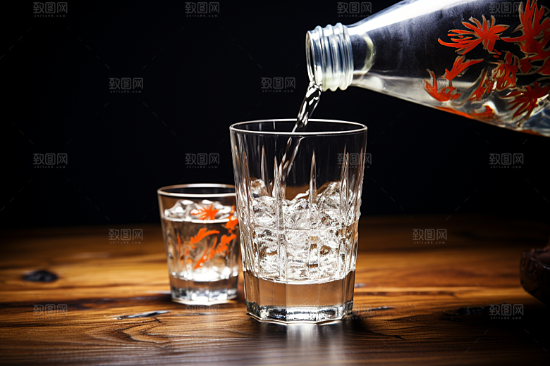 美酒酒具酒杯摄影图