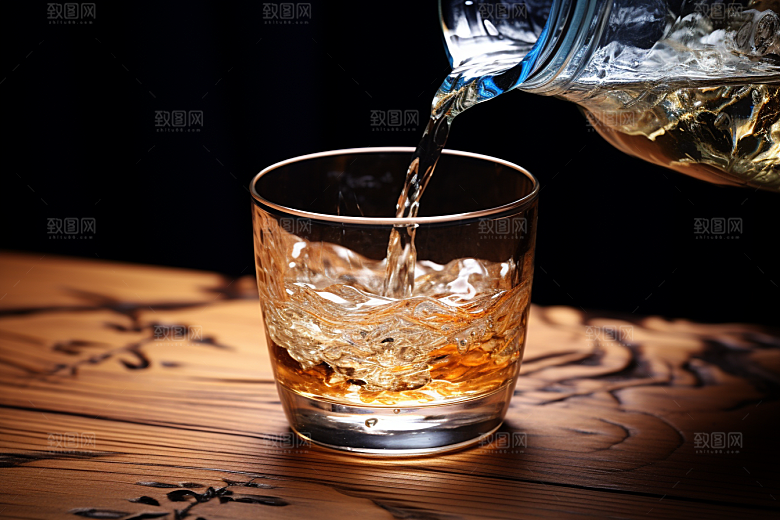 美酒精致酒杯摄影图