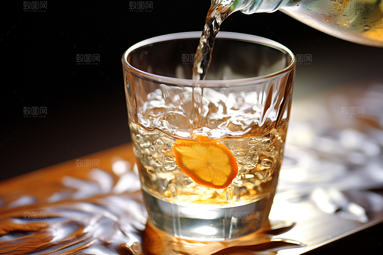 美酒酒器精致摄影图