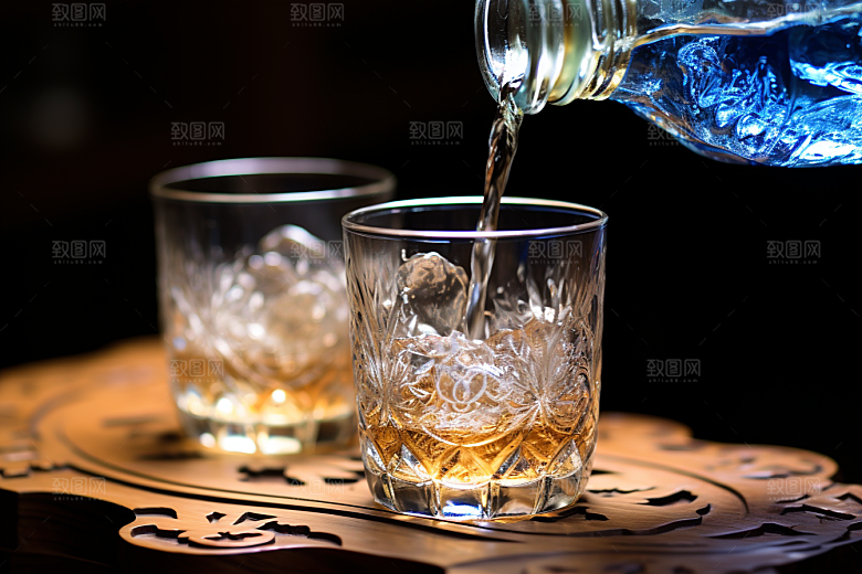 美酒酒瓶品酒摄影图