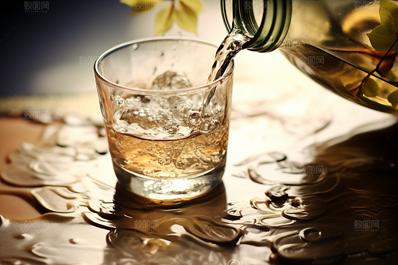 美酒酒具酒杯摄影图