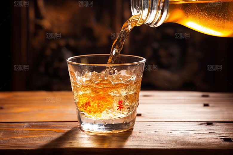 美酒酒杯畅饮摄影图