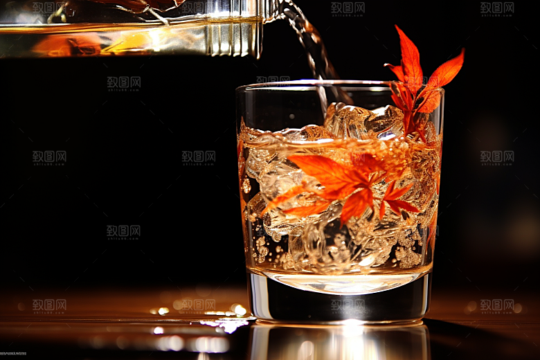 美酒畅饮酒瓶摄影图