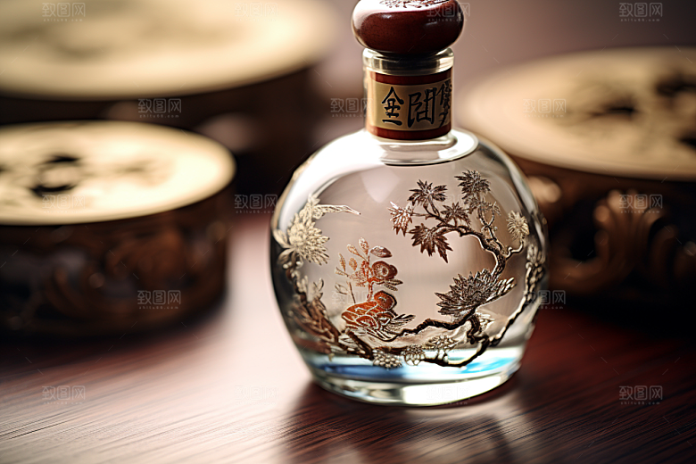 美酒品酒酒瓶摄影图