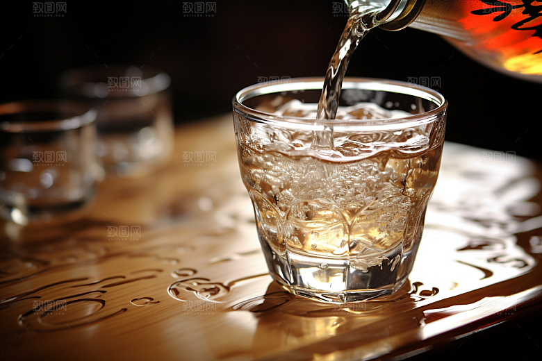美酒酒杯高清摄影图