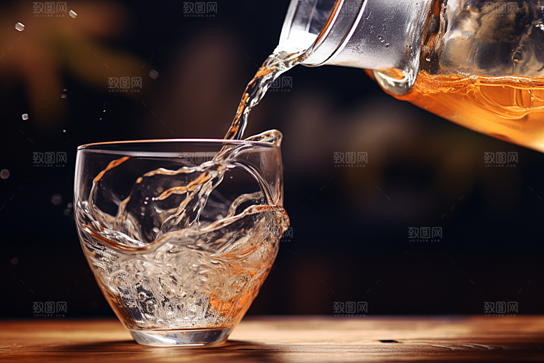 美酒酒器酒杯摄影图