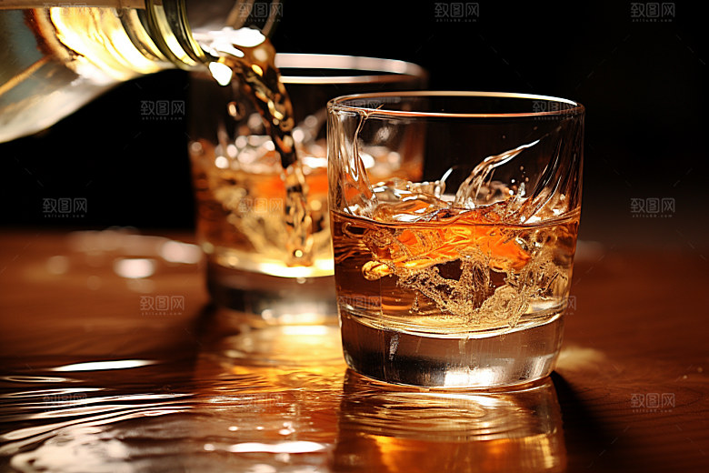 美酒畅饮酒杯摄影图