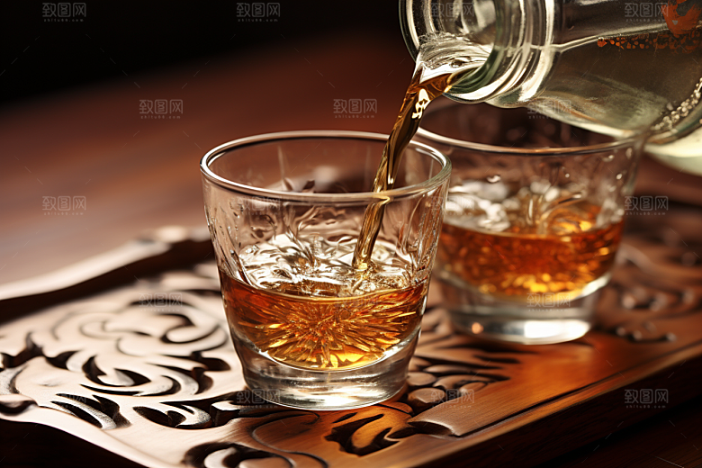 美酒酒具精致摄影图