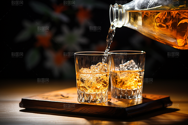 美酒品酒高清摄影图