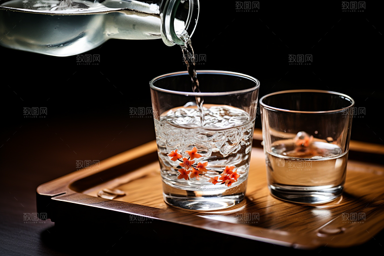 美酒酒瓶饮品摄影图