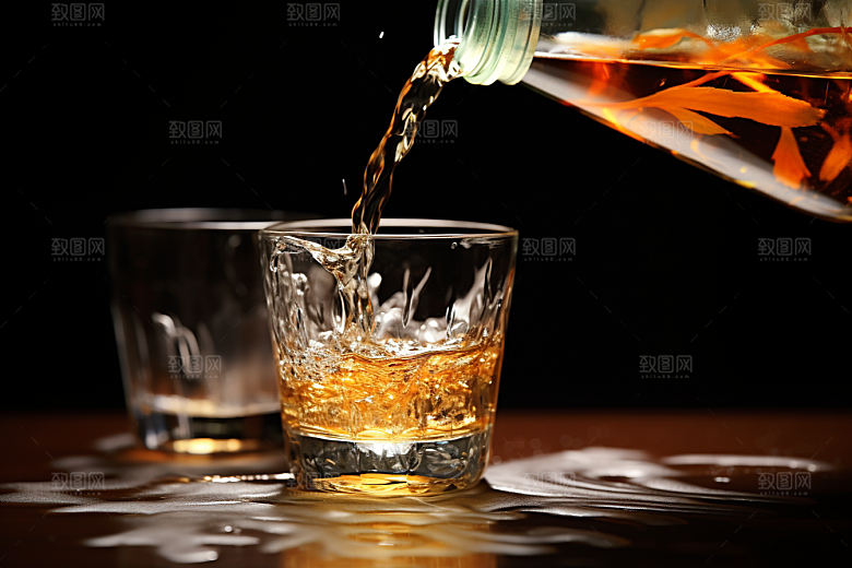 美酒酒具酒瓶摄影图