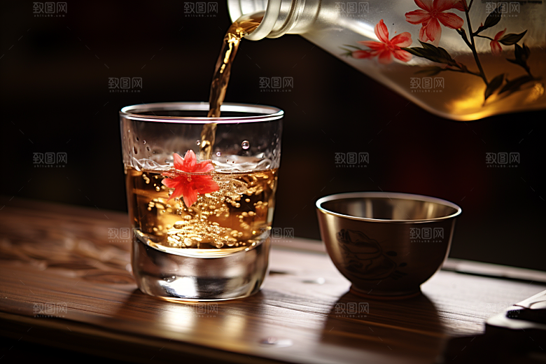 美酒酒杯酒具摄影图