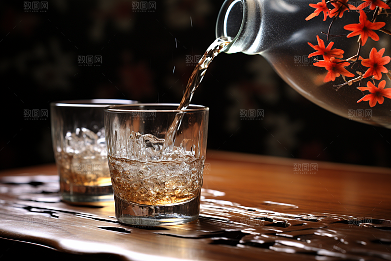 美酒酒器酒具摄影图