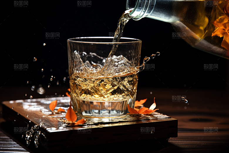 美酒酒器饮品摄影图