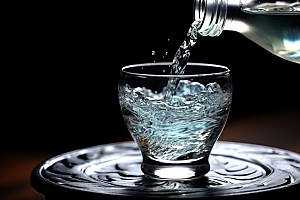 美酒酒瓶酒杯摄影图