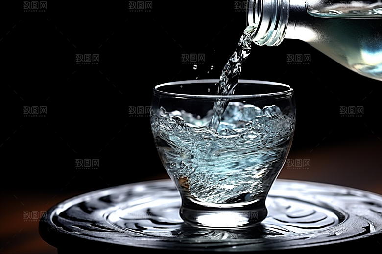 美酒酒瓶酒杯摄影图