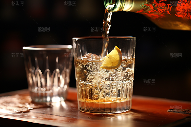 美酒品酒酒器摄影图