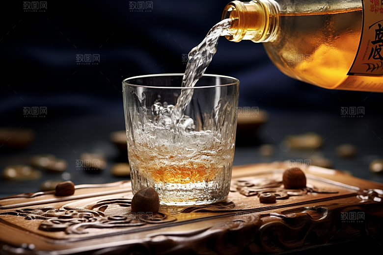 美酒酒具精致摄影图