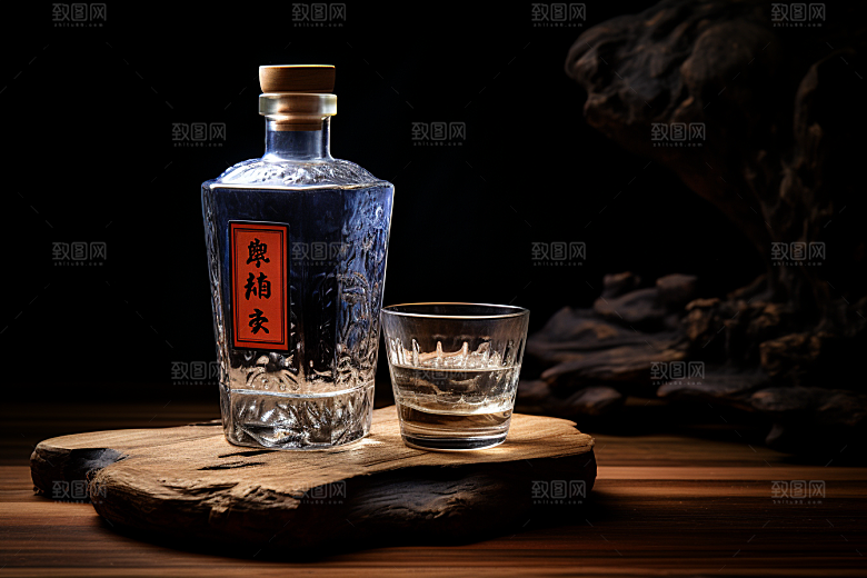 美酒精致酒瓶摄影图