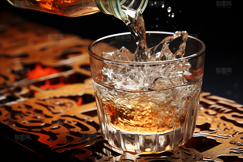 美酒酒器酒杯摄影图
