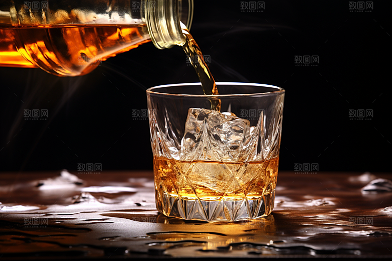 美酒酒杯酒瓶摄影图
