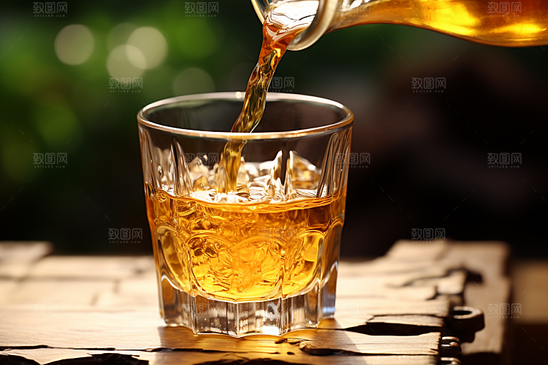 美酒酒杯酒瓶摄影图