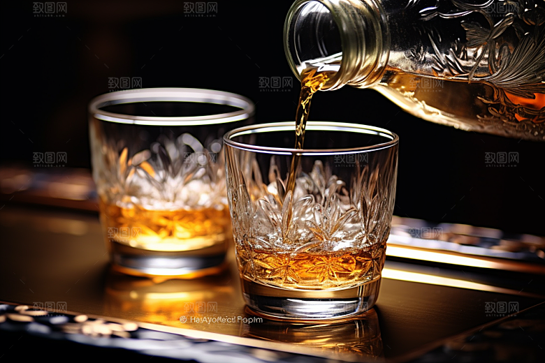 美酒精致畅饮摄影图