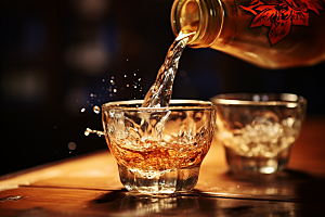 美酒酒瓶品酒摄影图